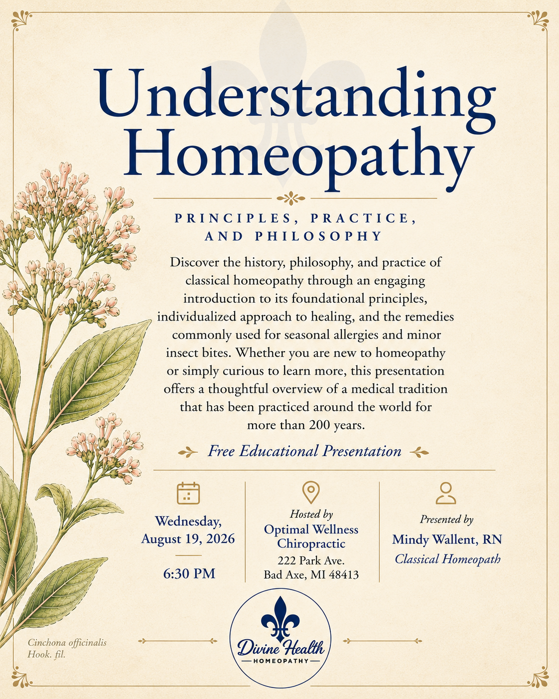 Understanding Homeopathy Principles Practice and Philosophy educational presentation flyer